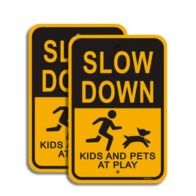 JW Signs Slow Down sign 18x12 front view for clear visibility