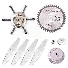 JWFLCK 6-inch grass cutter blades showing precise cutting for lawns.