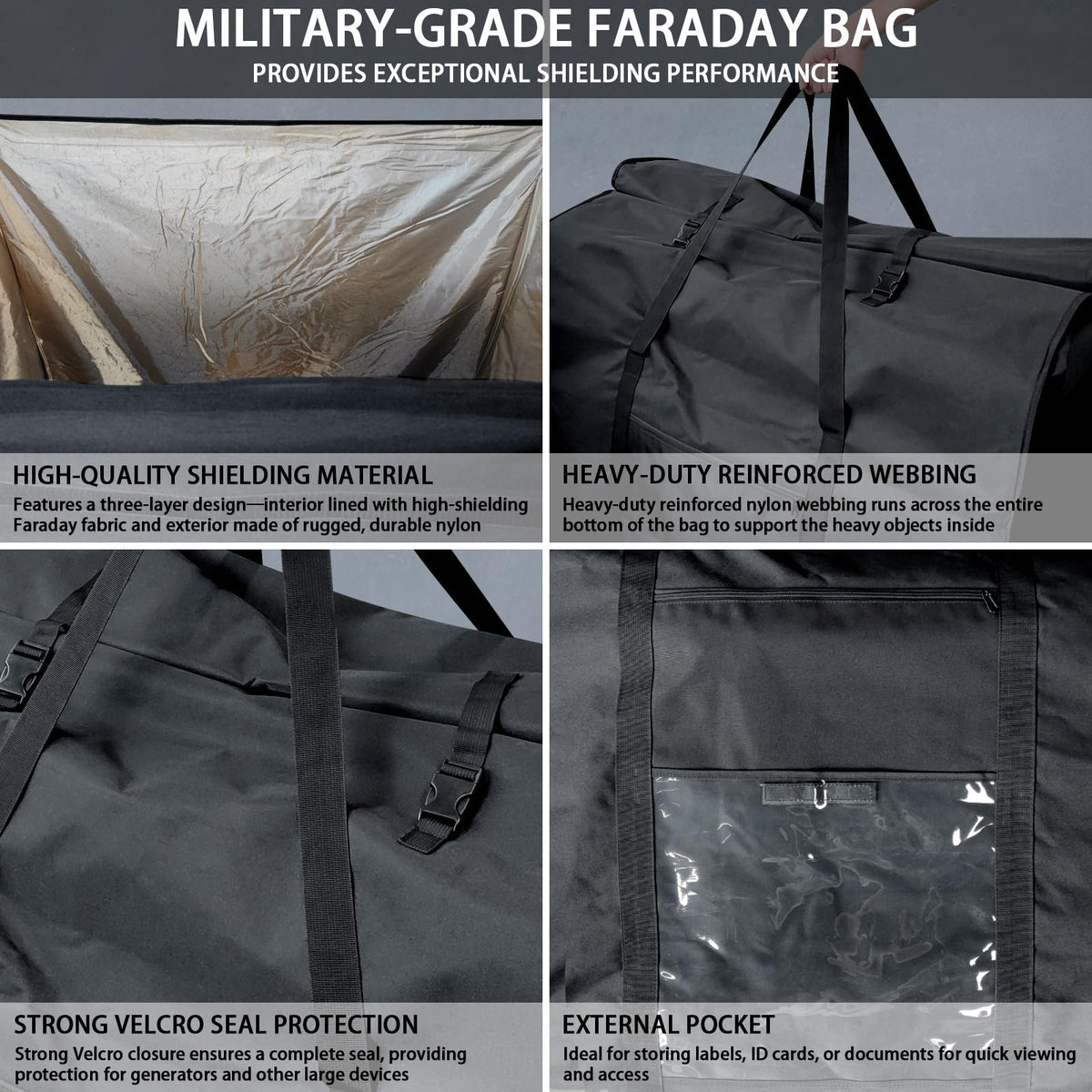 JXE JXO Faraday Bag shielding material provides strong EMI protection