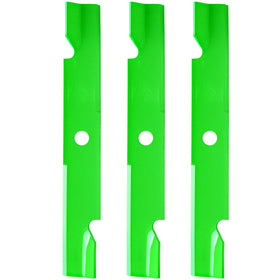 JXJKCZ blade close-up with notched high lift for Exmark 52 inch deck compatibility