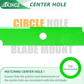 JXJKCZ blade pack arranged to show 52 inch deck compatibility with Exmark and Toro