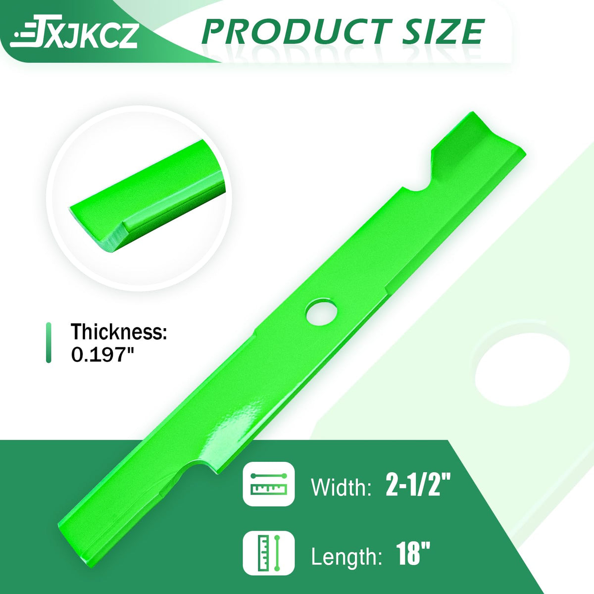 JXJKCZ replacement blades showing OEM references for Exmark and Toro models