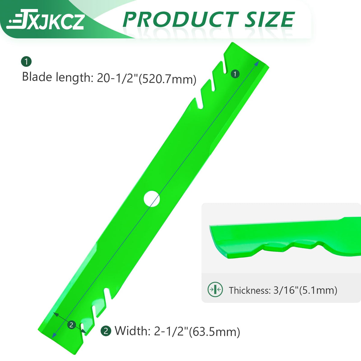 JXJKCZ Extreme Blade Fit pack displaying multiple blades for extended mowing sessions.