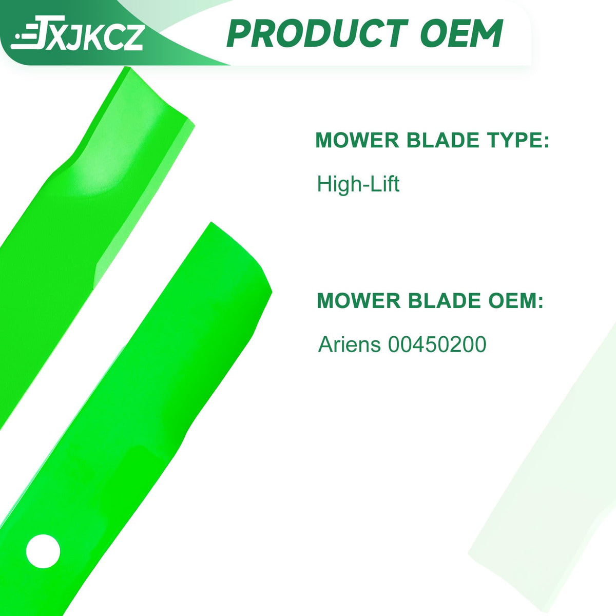 JXJKCZ high-lift blade for 48 inch Ariens deck.