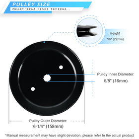 JXJKCZ pulley pair 195945 197473—reliable belt drive improves deck performance.