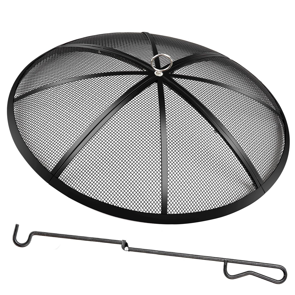 JXLXYY fire pit screen, 36-inch diameter, keeps sparks contained during outdoor gatherings.