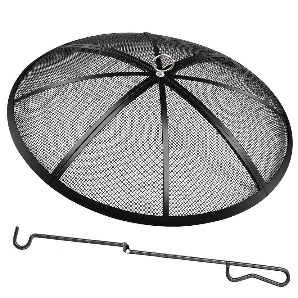 JXLXYY fire pit screen for 27-inch diameter pits, ember containment