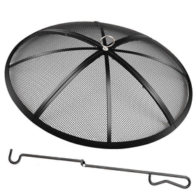 JXLXYY Fire Pit Spark Screen 24in contains sparks for safer evenings