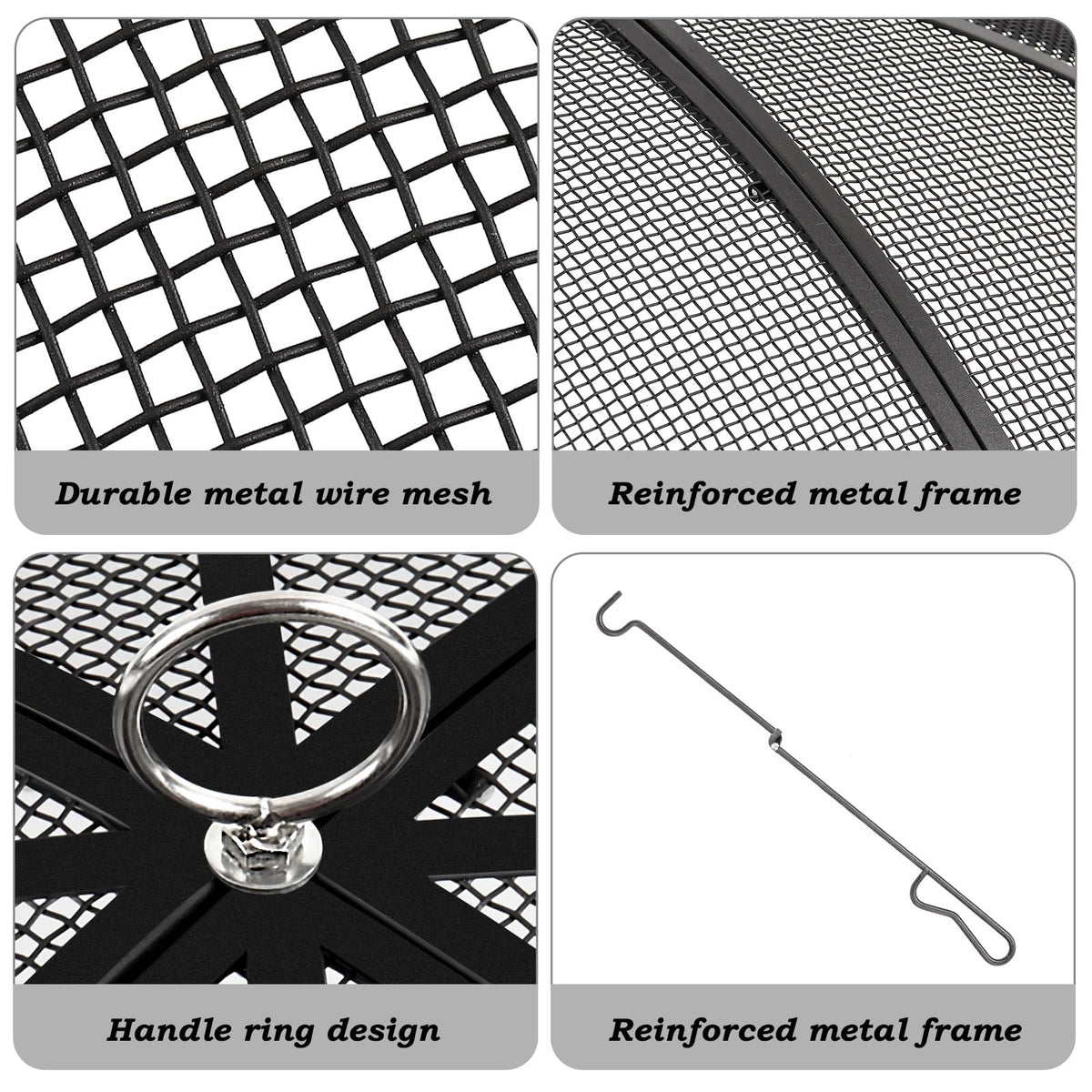 JXLXYY Heavy-Duty Mesh Fire Pit Cover withstands heat and weather