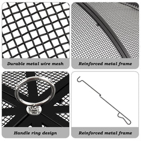 Heavy-duty metal mesh construction withstands heat and weather.