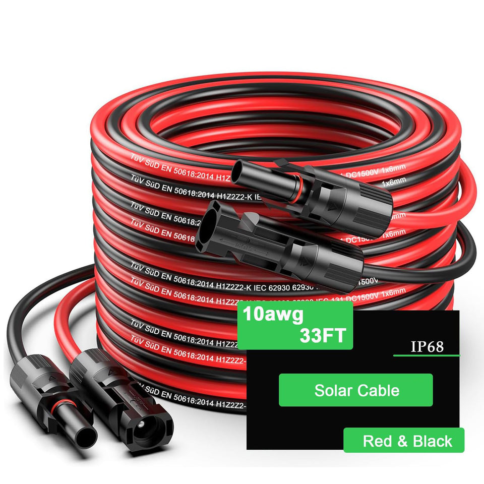 JXMXRPV 33ft extension cable with PV connectors for flexible solar layouts