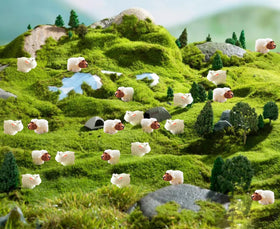 Jxpinet mini sheep figurine bonsai scene enriches tiny landscapes.