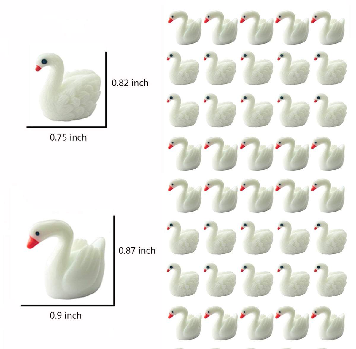 Jxpinet small swan figurine for home desk decor and terrarium.