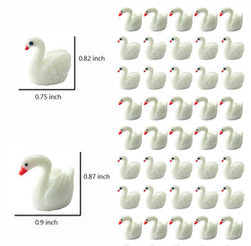 Jxpinet small swan figurine for home desk decor and terrarium.