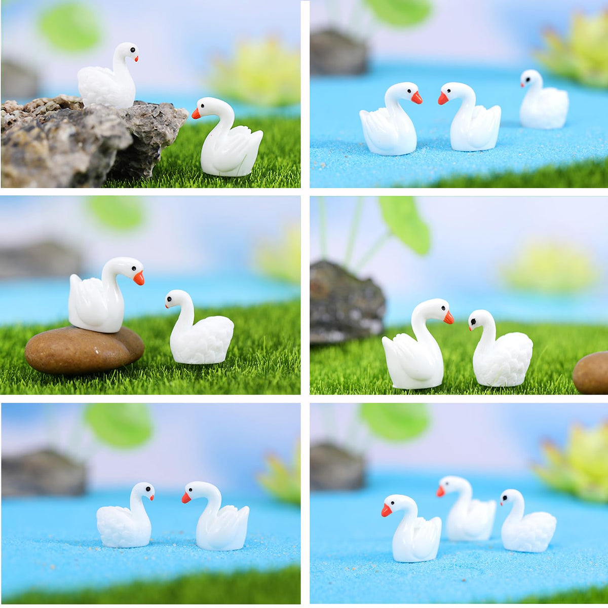 Jxpinet resin swan miniature for moss landscape display.