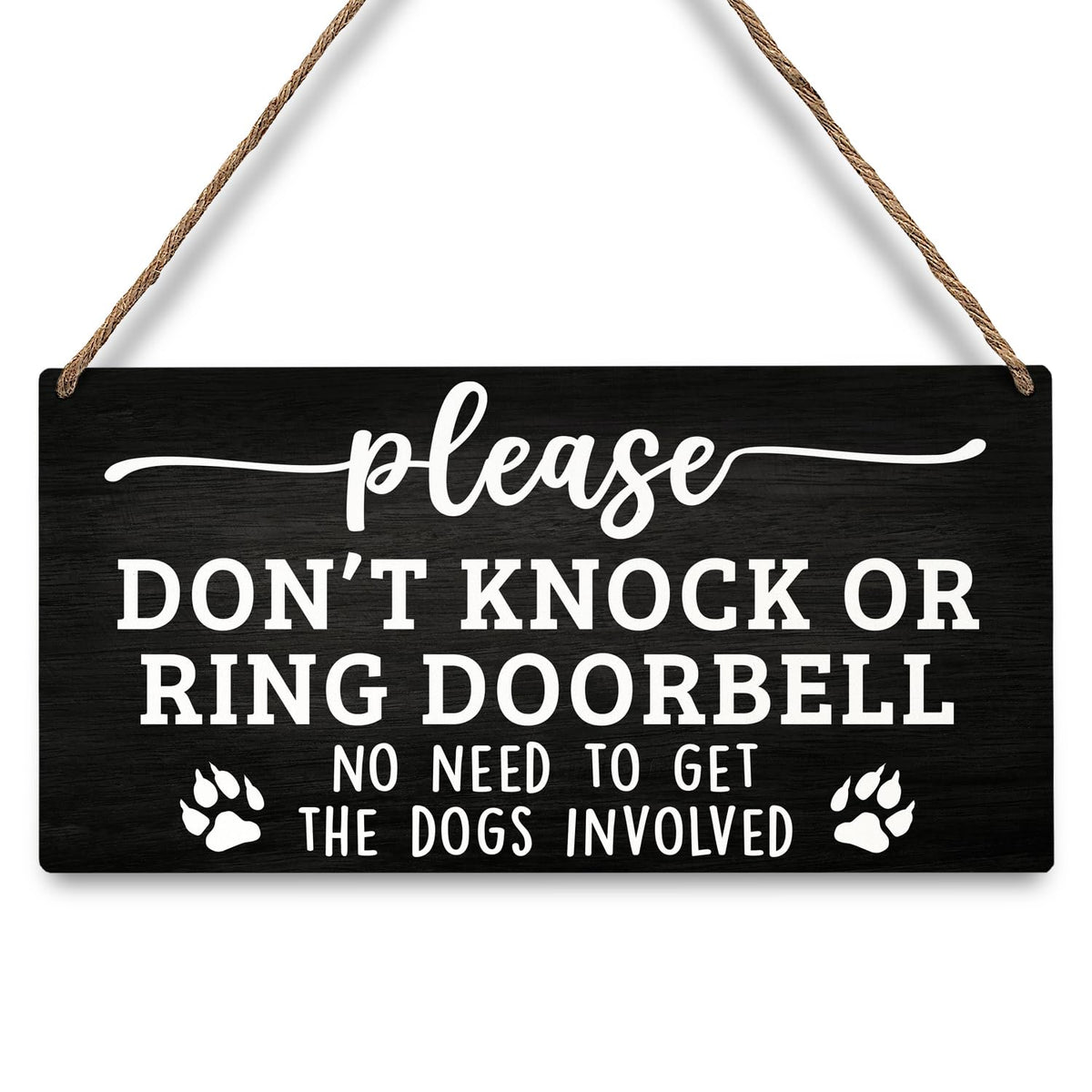 JXREQ dont-knock-doorbell-sign front view enhances welcoming curb appeal