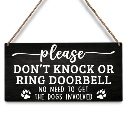 JXREQ dont-knock-doorbell-sign front view enhances welcoming curb appeal