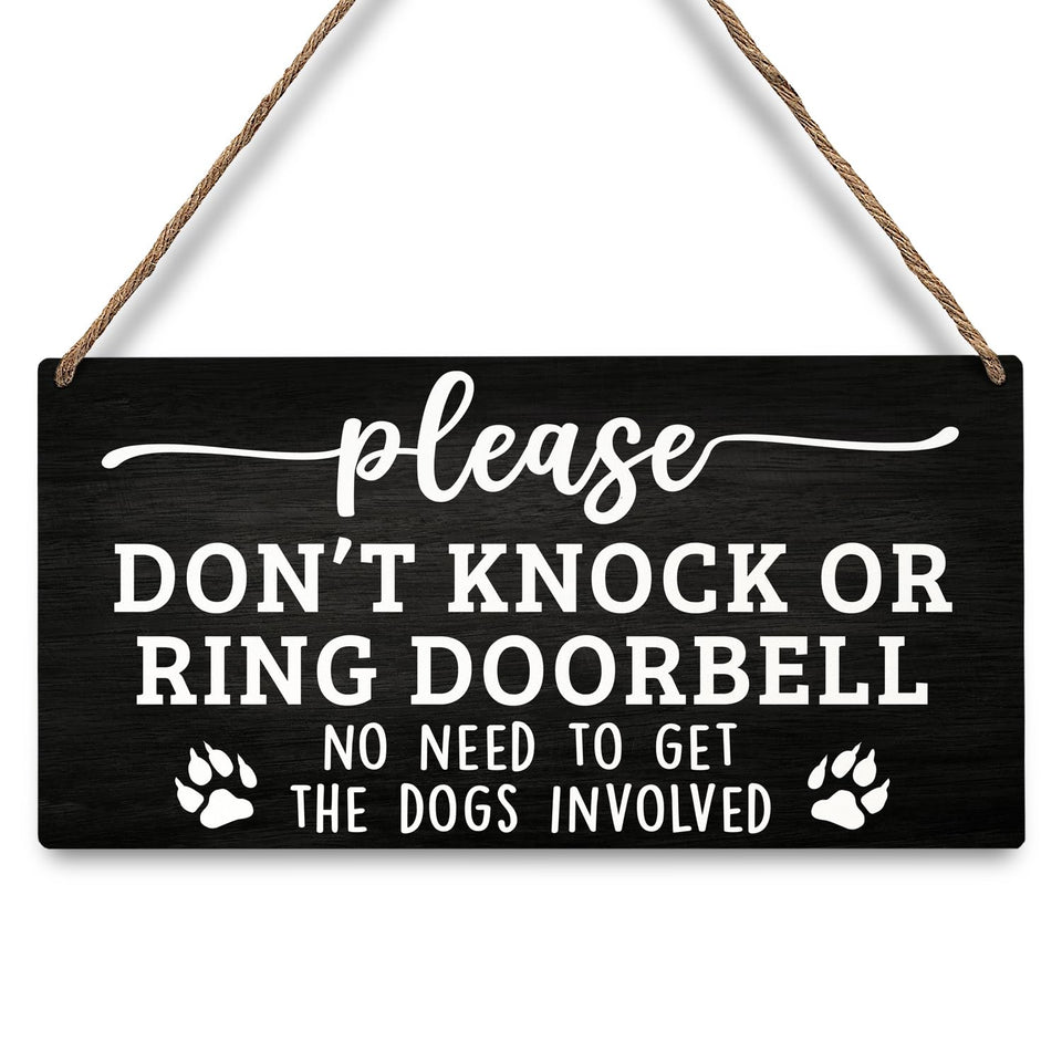JXREQ dont-knock-doorbell-sign front view enhances welcoming curb appeal
