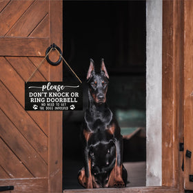 JXREQ dont-knock-doorbell-sign hemp rope hanging for easy mounting