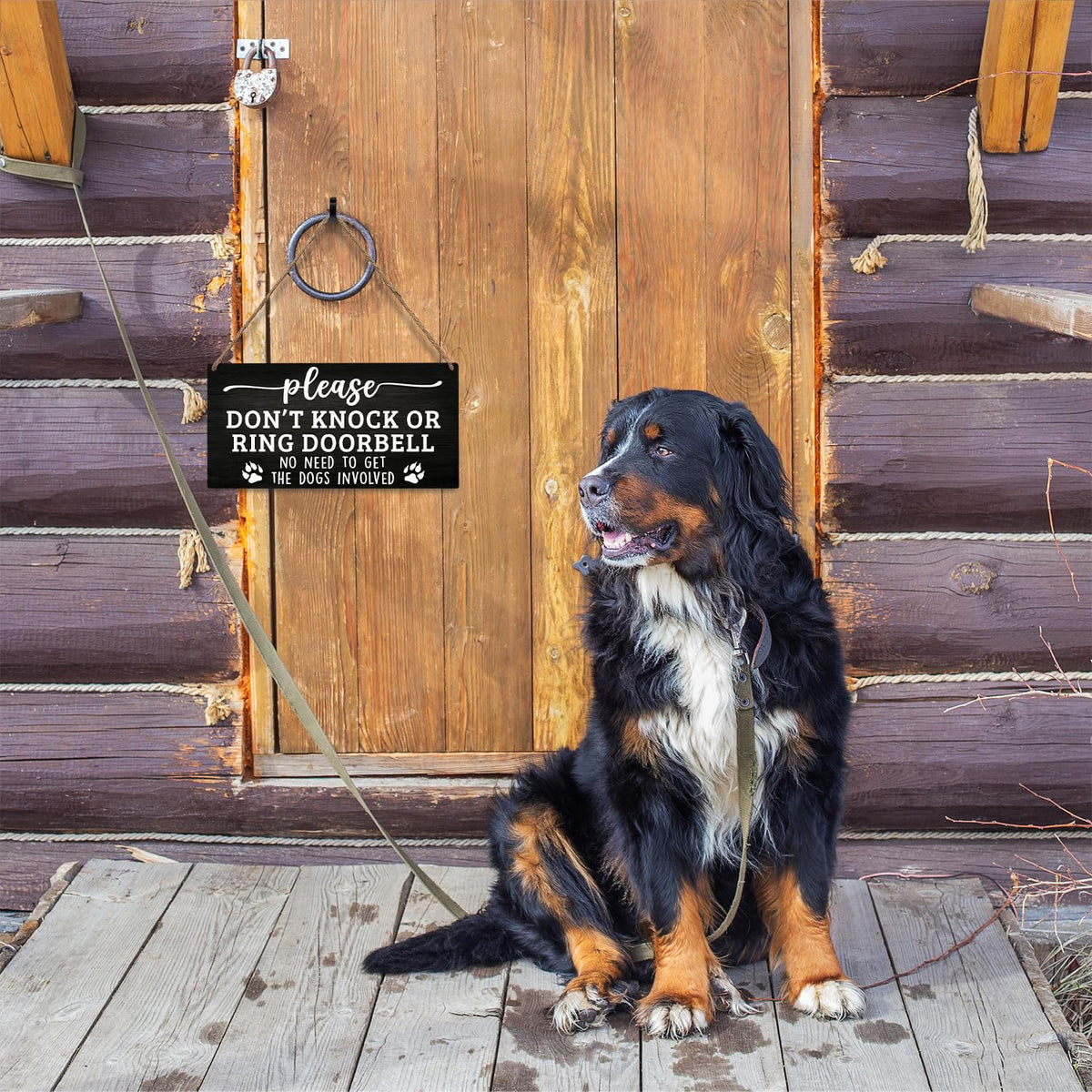 JXREQ dont-knock-doorbell-sign indoor display for entryways