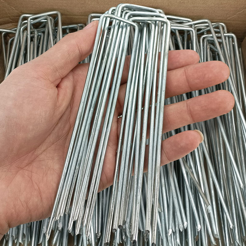 Jxrhy 6-inch garden staples with sharp ends for easy soil penetration and secure anchoring