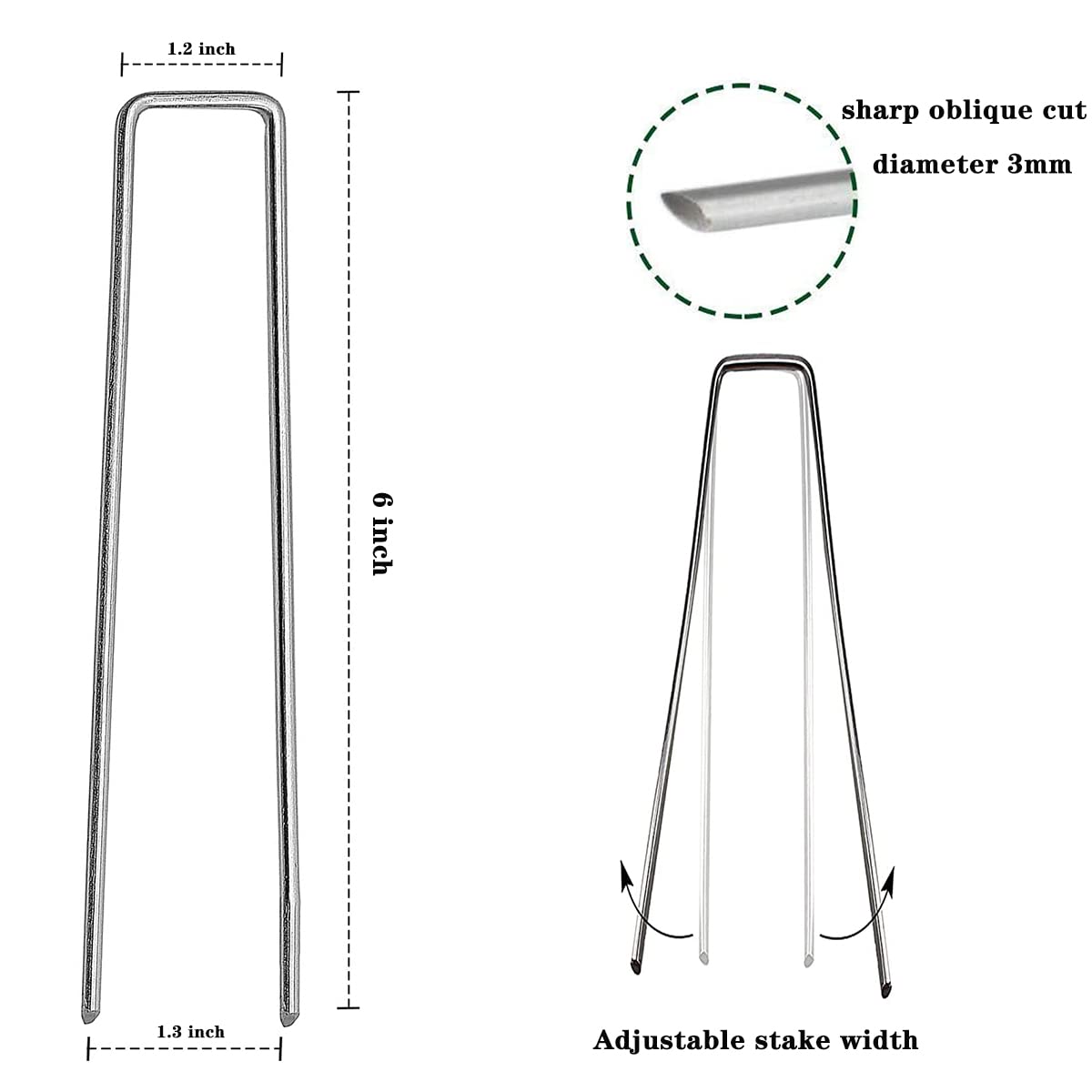 Jxrhy U-type stakes with sharp ends for quick installation in hard ground