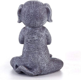 Jxueych zen dog Namaste miniature enhances outdoor mini landscapes with calm charm.