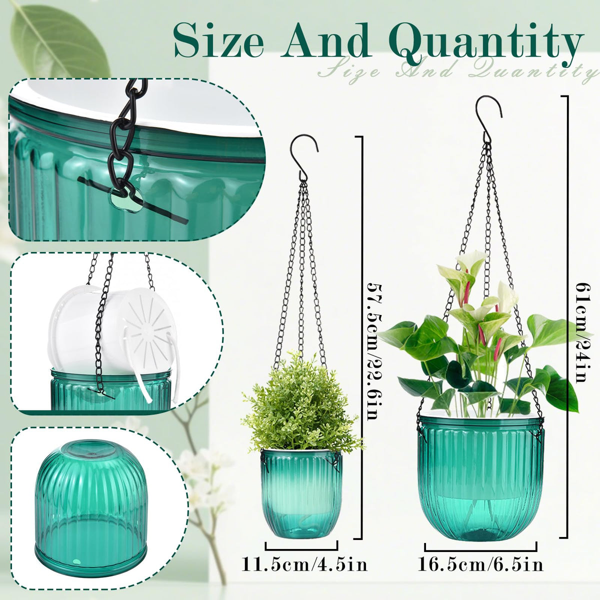 JxyHauteresce 6-5 inch planter with reservoir ensures steady moisture for thriving herbs.