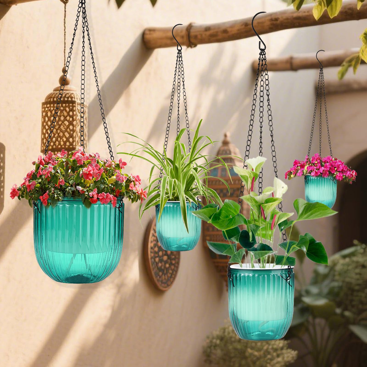 JxyHauteresce 4-5 inch planter with hanging hooks ready for balcony mounting.