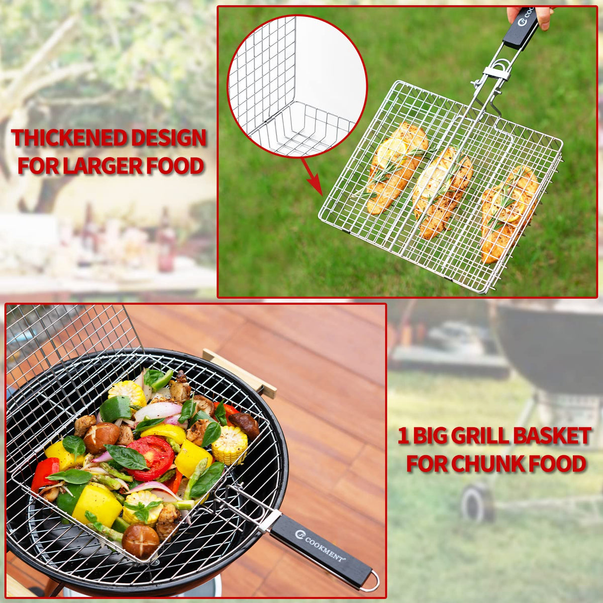 Gift-ready packaging for the JY COOKMENT grill basket, a thoughtful BBQ accessory.