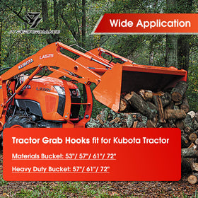 JY PERFORMANCE bolt-on tractor hooks kit for quick, secure installation on buckets.