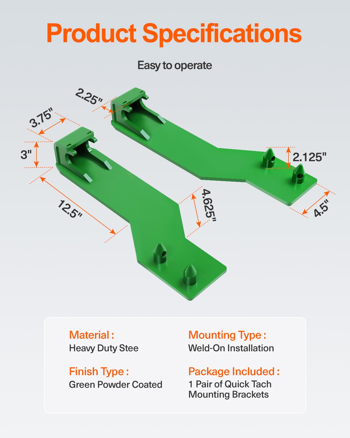 Close-up of robust steel construction on JY PERFORMANCE bracket for long life.