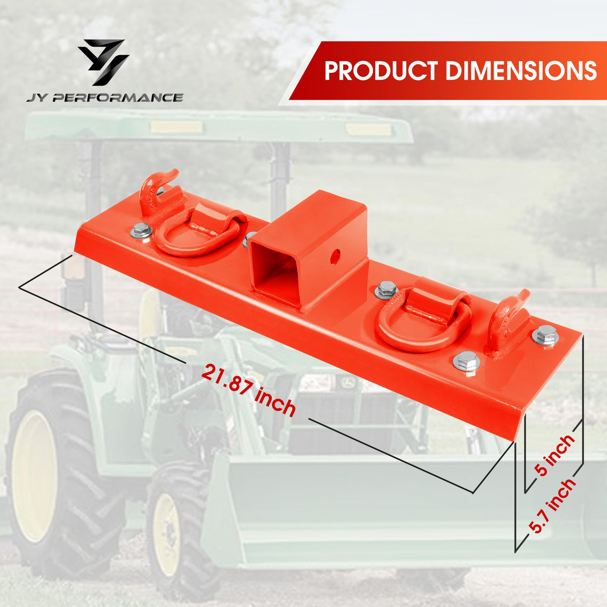 JY PERFORMANCE grab handle with chain hook and D-ring for reliable cargo securing.