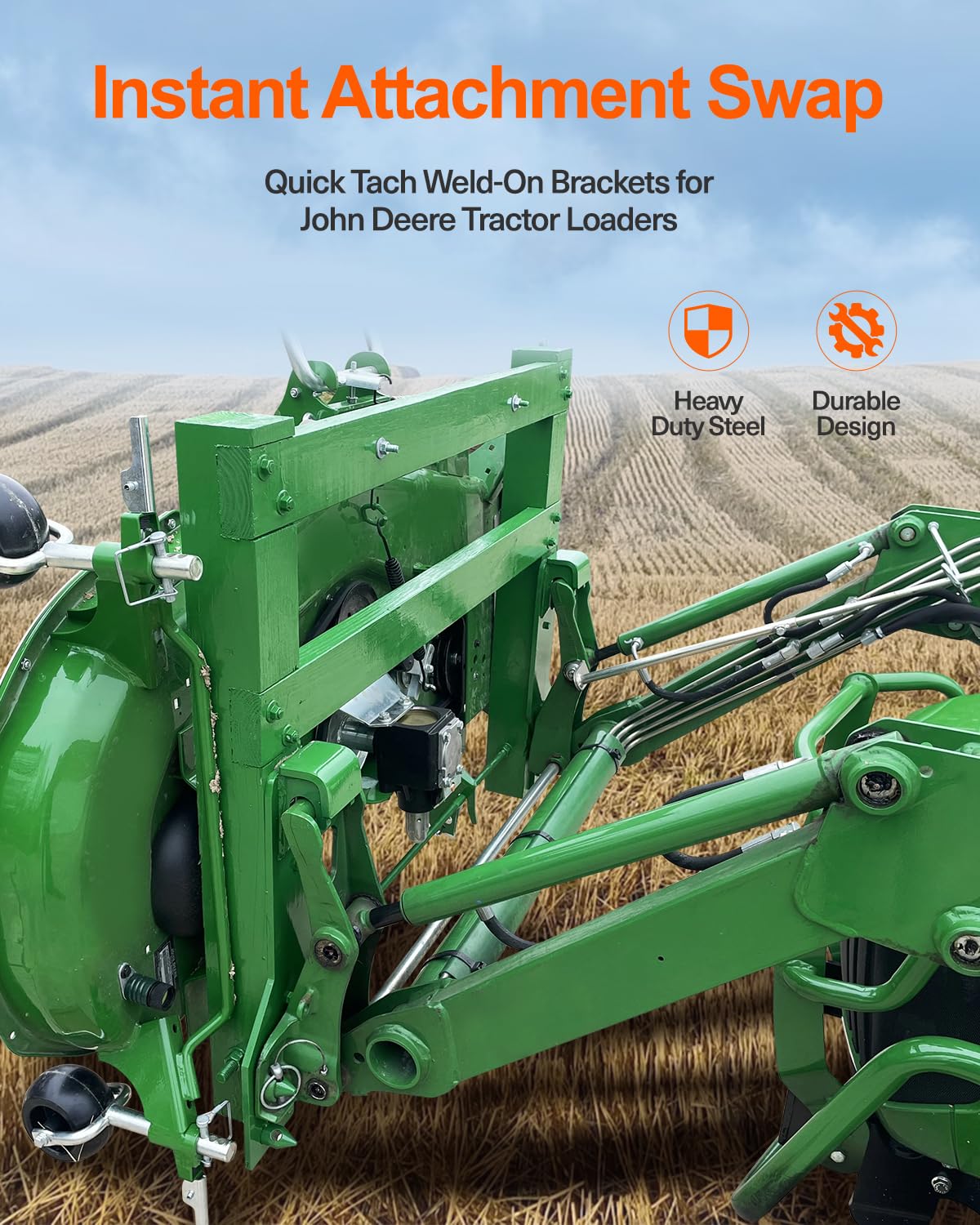 JY PERFORMANCE quick tach bracket bottom-pin compatibility for ag loaders supports sturdy welding.