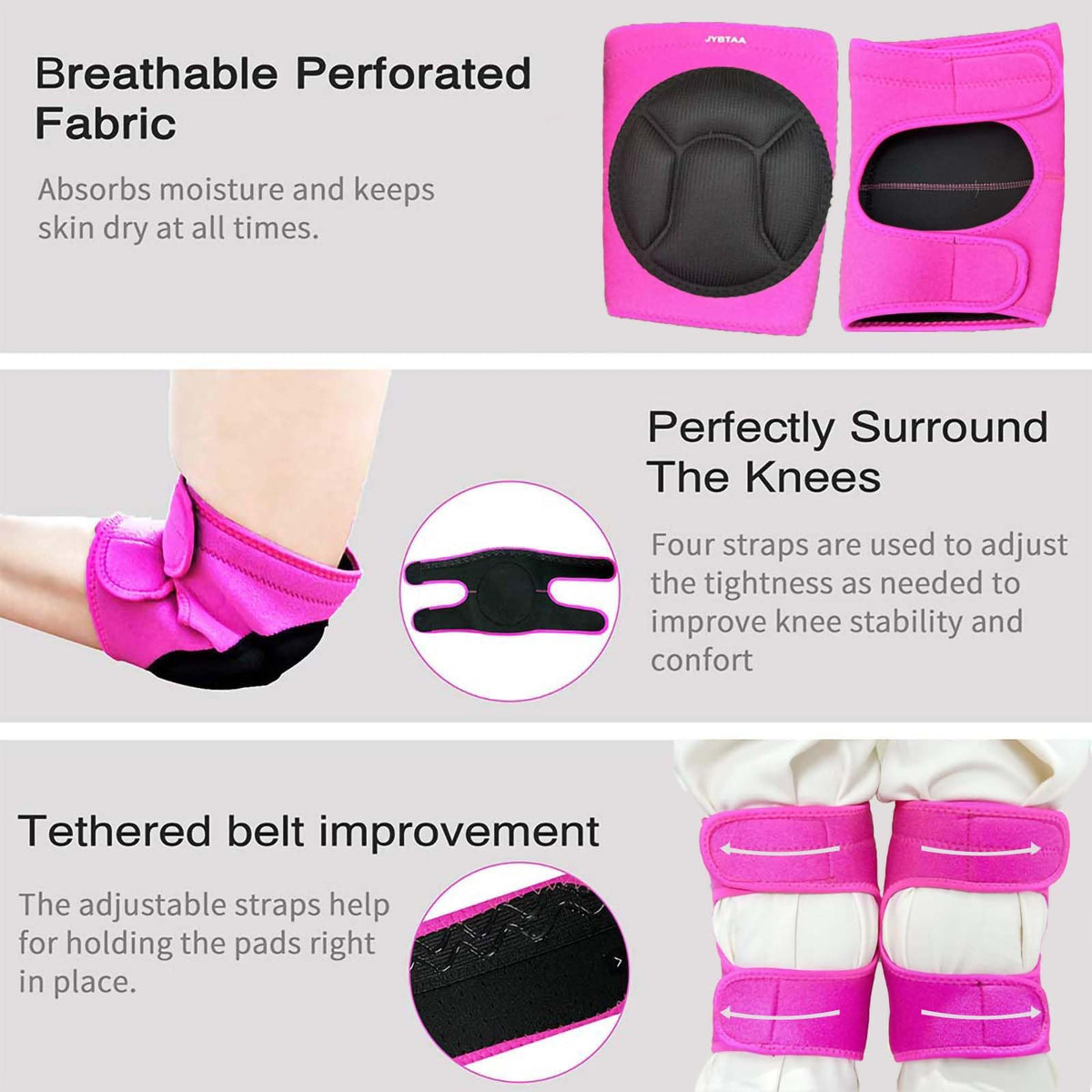 JYBTAA lightweight knee cushions with ribbed shell assist floor work