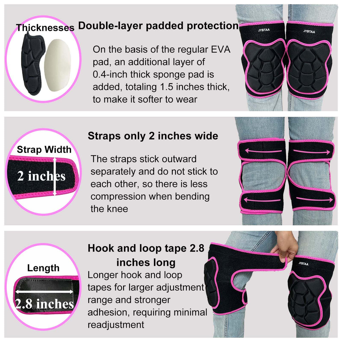 JYBTAA knee pads in garden use emphasize protection while kneeling on tiles.