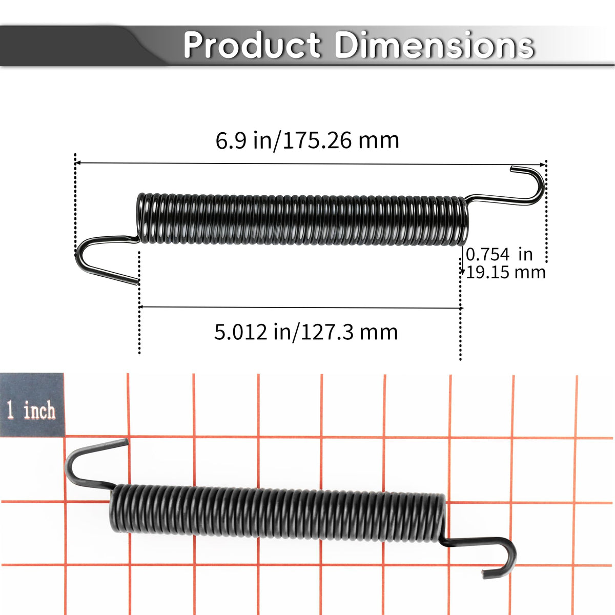 JYCJCF 532105709 replacement spring in a two-pack simplifies on-hand mower repairs