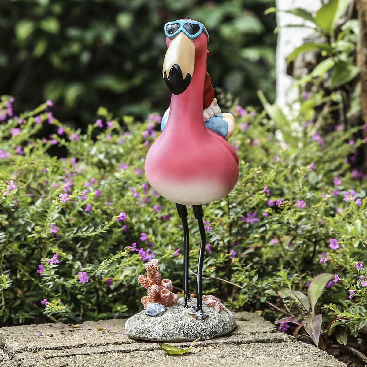Jy.Cozy gnome flamingo mini sculpture for desks and shelves