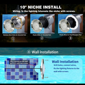 Jyexin pool light installation is quick and tool-free.