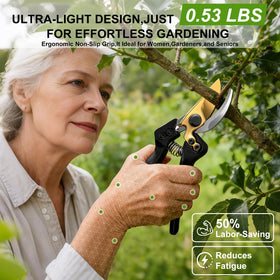 JYI&FORGE ergonomic handles designed for comfortable pruning.