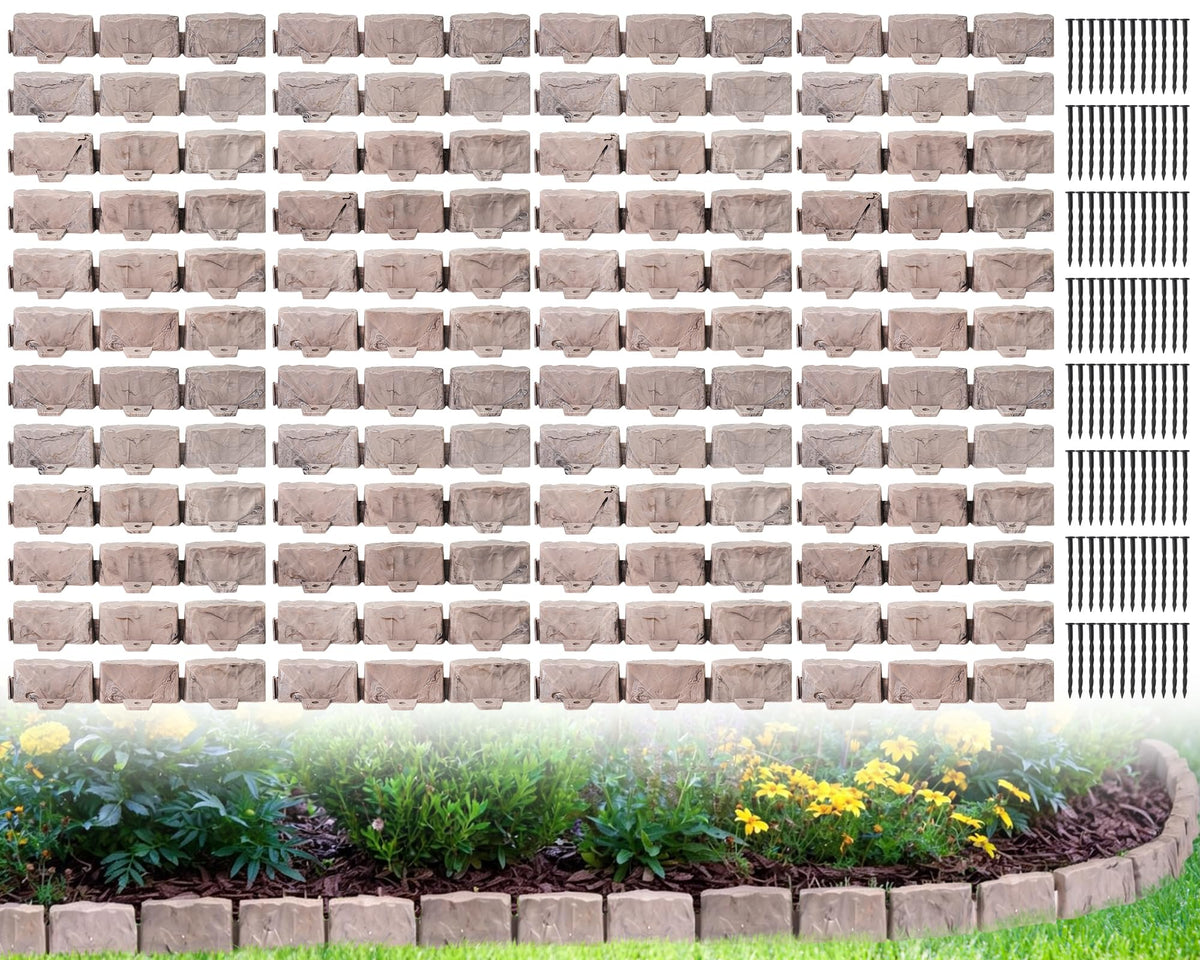 JYINCPED stone-look edging 68ft neat borders for flower beds