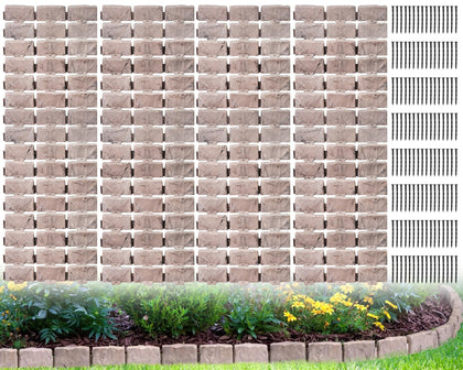 JYINCPED landscape edging with stone-look border defines flower beds quickly.