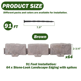 JYINCPED stone-look border installs without digging for tidy lawn edges.