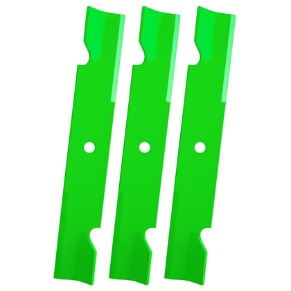 JYLEYJ 3-pack blades for 48-inch deck with high-lift wing for efficient lift.