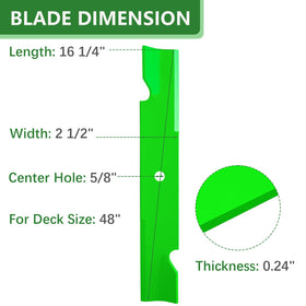 JYLEYJ Bad Boy-compatible blades for 48-inch mower, easy-to-install replacement.