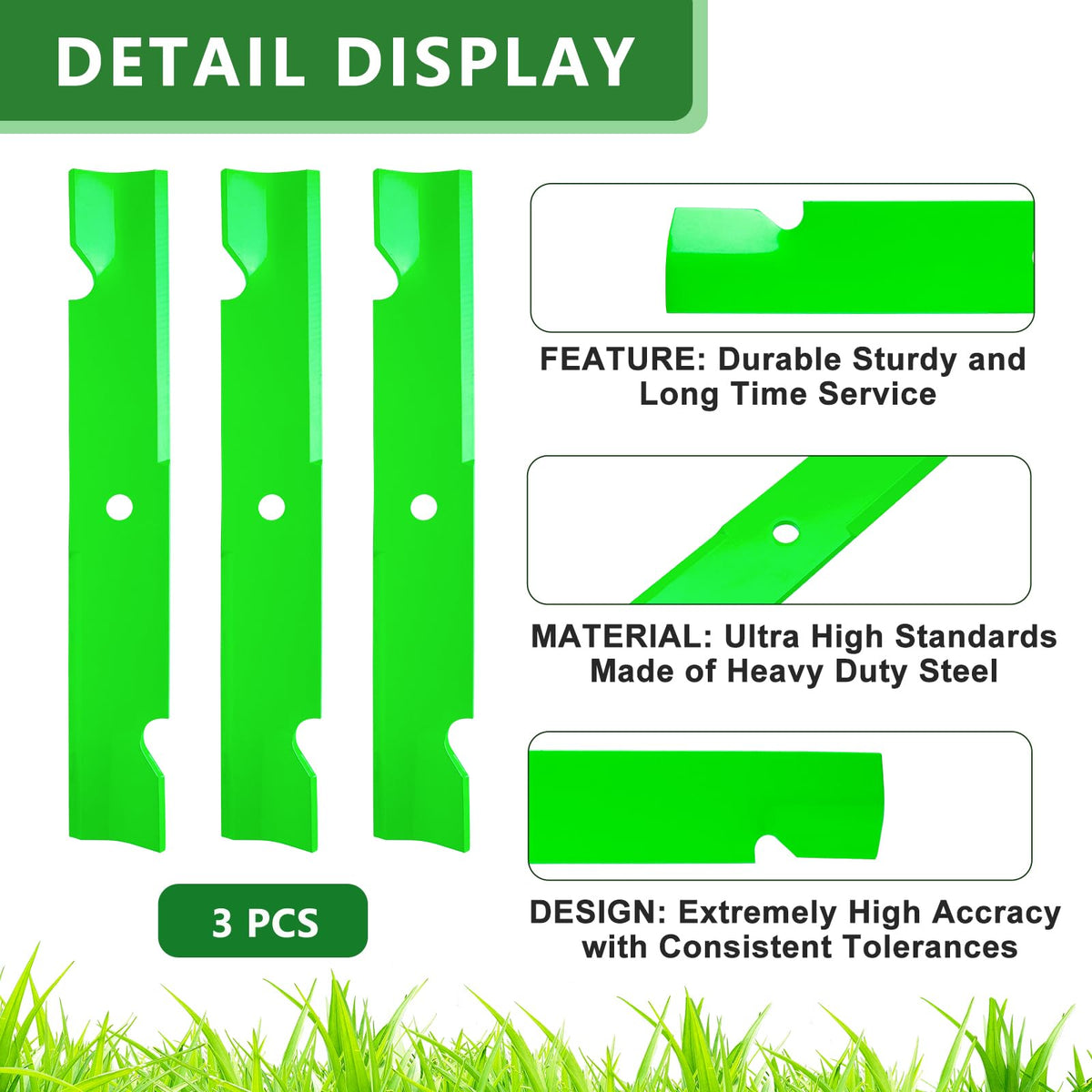 JYLEYJ 17 15/16 inch blade length focuses on consistent mowing performance.