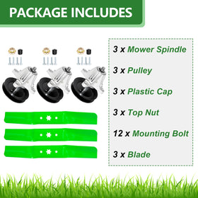 JYLEYJ compatible mowers chart close-up highlights broad deck compatibility.