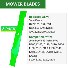 JYLEYJ mower deck fitment view demonstrates universal compatibility with John Deere models.