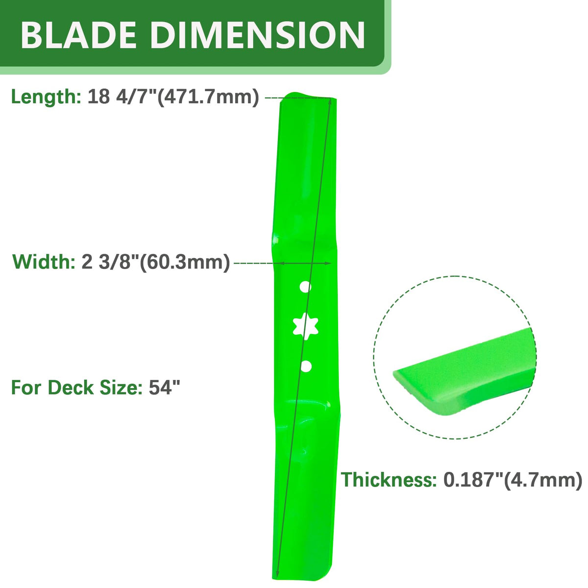 JYLEYJ 742-05056a blade close-up emphasizes strong mowing performance.