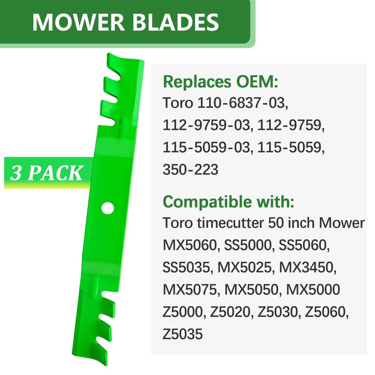 JYLEYJ blades fitted to MX5050 and MX5060 provide tall-grass handling.